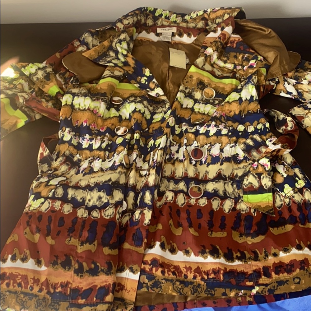 Tie dye trench coat